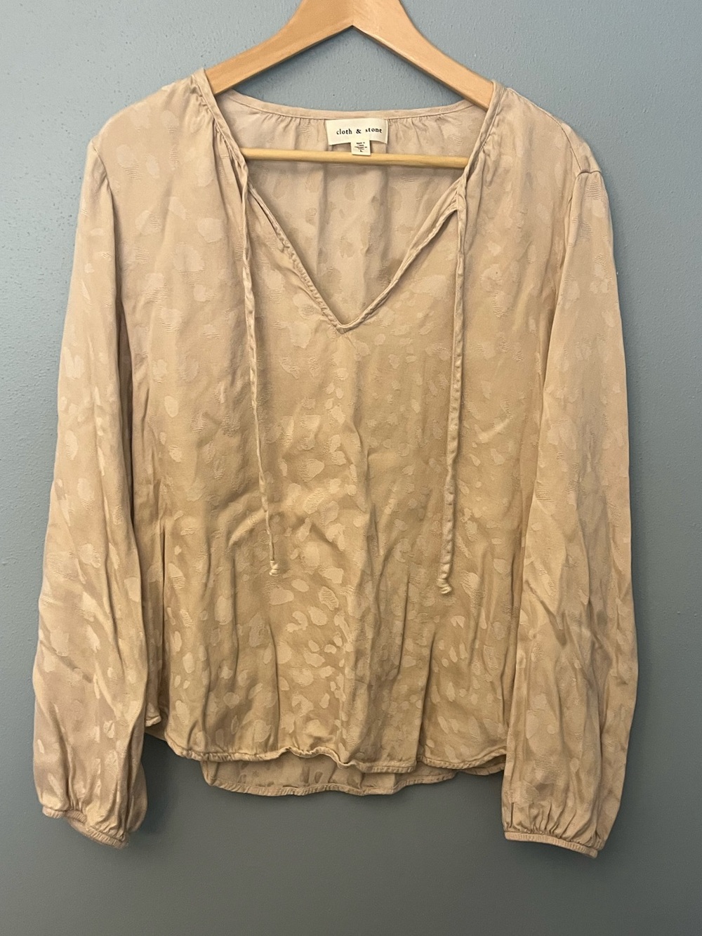 cloth & stone V-Neck Tie Blouse